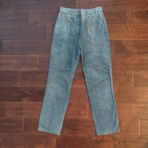 Vintage Oleg Cassini Slate Blue Suede Pants